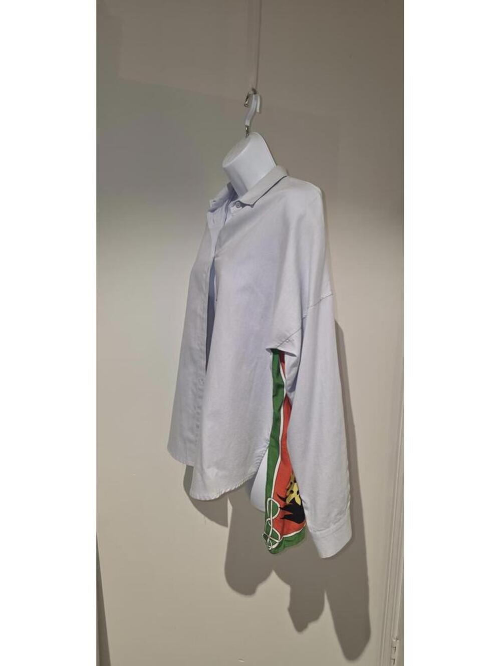 IPEKYOL Women's Button Up Shirt Long Sleeve Light Blue Size 8